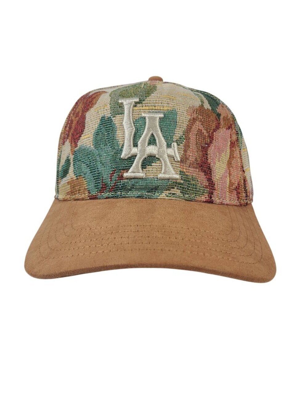 NEW American Needle LA Couch Floral Tan Snapback Hat Suede Brim Adjustable OS